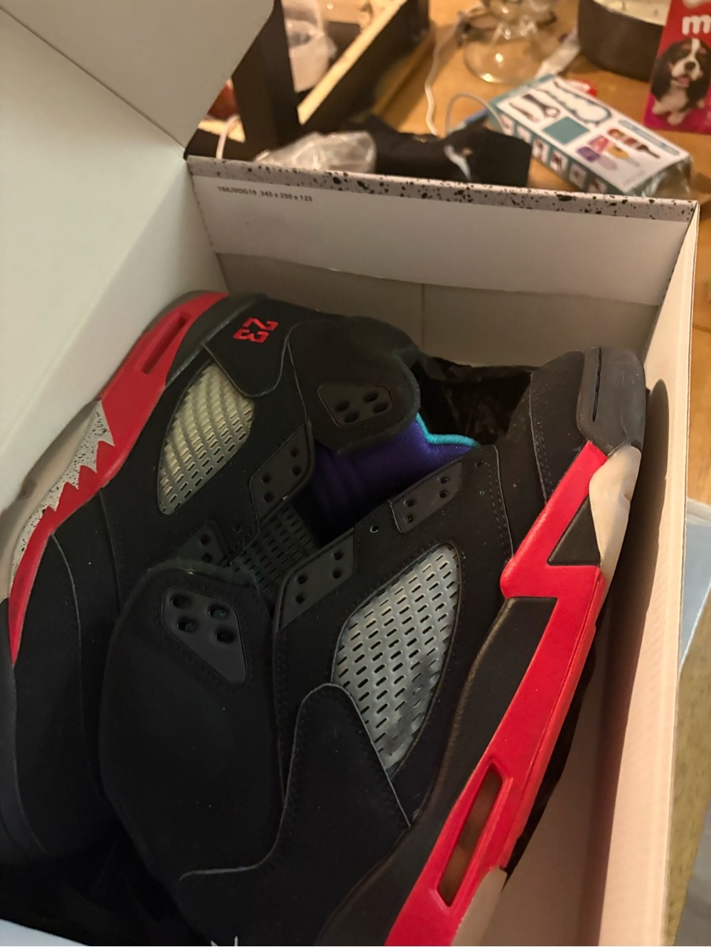 Jordan Men's Black and Red Basketball Sneakers